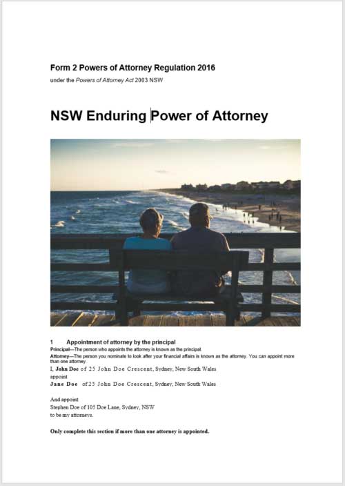 Enduring Power of Attorney NSW - DIY Estate Planning